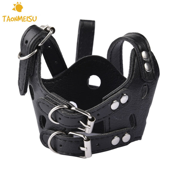 Soft PU Leather Muzzles for Dog Anti Bark Bite Grooming Training Mouth Cover