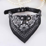 Cute Small Dog Collars Puppy Pet Slobber Towel Dogs Cats Print Scarf Adjustable Designer Dog Collar Black Pink Red Blue Purple