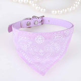 Cute Small Dog Collars Puppy Pet Slobber Towel Dogs Cats Print Scarf Adjustable Designer Dog Collar Black Pink Red Blue Purple
