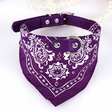 Cute Small Dog Collars Puppy Pet Slobber Towel Dogs Cats Print Scarf Adjustable Designer Dog Collar Black Pink Red Blue Purple
