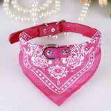 Cute Small Dog Collars Puppy Pet Slobber Towel Dogs Cats Print Scarf Adjustable Designer Dog Collar Black Pink Red Blue Purple