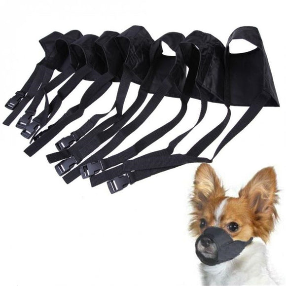 Pet Nylon  Mask Bark Bite Soft Mouth Muzzle Grooming Anti Stop Chewing For Small Large Dog Black
