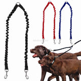 Double Dog Leash Elastic Bungee Pet Coupler Walking