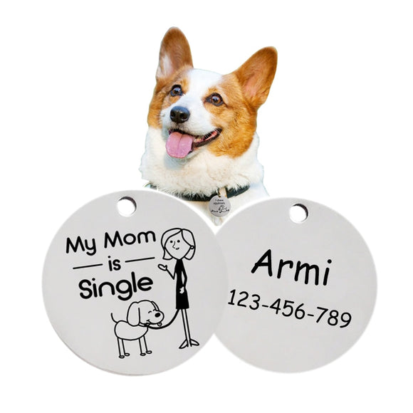 Stainless Steel Custom DEEP Engraved Pet ID Tags Personalized