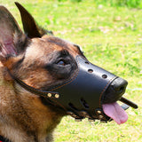 PU Leather Pet Dog Muzzle Adjustable Breathable Mask Anti Bark