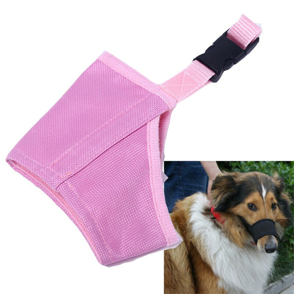 Pink Pet Nylon  Mask Bark Bite Soft Mouth Muzzle Grooming Anti Stop Chewing Dog Control For Small Large Dog