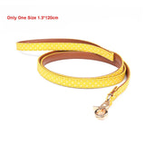 pawstrip 4 Colors Dot Small Dog Collar Bandana Soft Leather Dog Leash Cute Bow Cat Collar Pet Teacup Chihuahua Collar Leash Lead