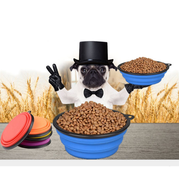 Silicone Portable Folding Dog Bowl Cat And Dog Water Feeding
