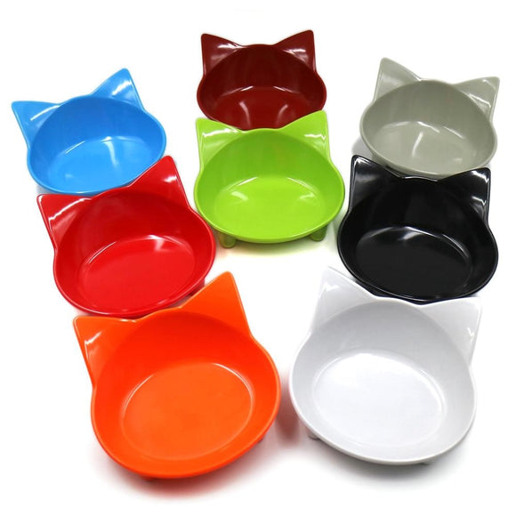 2018 New 8Colors Cat-shaped Pet Tableware Pet Bowl for Dog Cat Feeder Utensils Small Mudium Dog Food Water Bowl Pet Accessories