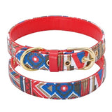 Dog Collar Printed Small Puppy Dog Collars Padded PU Leather Pet Collars for Small Medium Large Dogs
