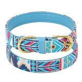 Dog Collar Printed Small Puppy Dog Collars Padded PU Leather Pet Collars for Small Medium Large Dogs