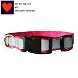 Custom Embroidery Dog Collar Tough Nylon Reflex light at night