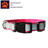 Custom Embroidery Dog Collar Tough Nylon Reflex light at night