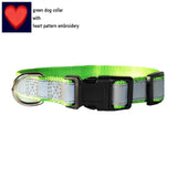 Custom Embroidery Dog Collar Tough Nylon Reflex light at night