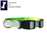 Custom Embroidery Dog Collar Tough Nylon Reflex light at night