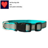 Custom Embroidery Dog Collar Tough Nylon Reflex light at night