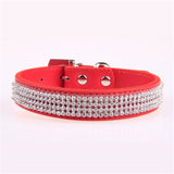 Bling Collar Rhinestone PU Leather Crystal Diamond Puppy Collar