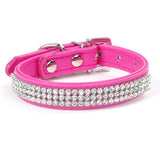 Bling Collar Rhinestone PU Leather Crystal Diamond Puppy Collar