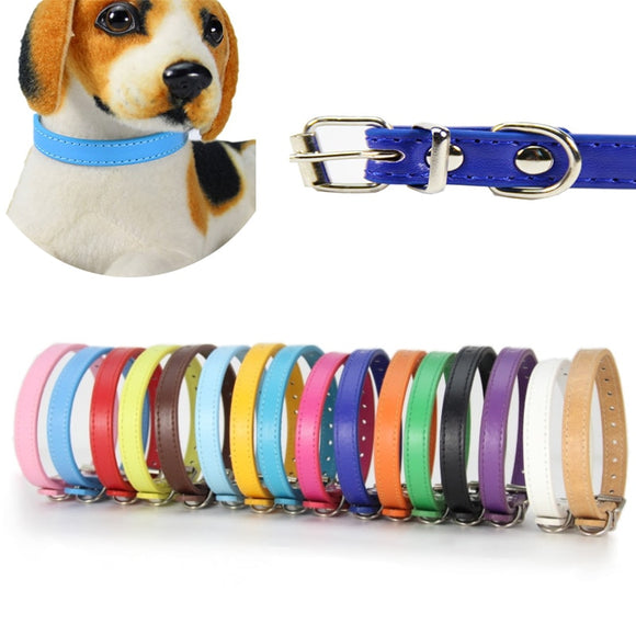 Dog Collar PU Leather Pet Dog Soft Colourful Collars For Small Medium Dogs And Cat Dogs Neck Strap  Collar