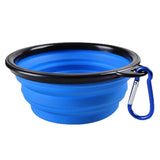 Portable Traveling Pet Bowl Foldable Collapsible Silicone Cat  Food Water Feeding Outdoor Travel Bowl With Carabiner Feeders