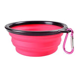 Portable Traveling Pet Bowl Foldable Collapsible Silicone Cat  Food Water Feeding Outdoor Travel Bowl With Carabiner Feeders