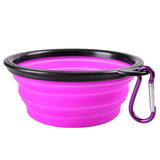 Portable Traveling Pet Bowl Foldable Collapsible Silicone Cat  Food Water Feeding Outdoor Travel Bowl With Carabiner Feeders