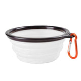Portable Traveling Pet Bowl Foldable Collapsible Silicone Cat  Food Water Feeding Outdoor Travel Bowl With Carabiner Feeders