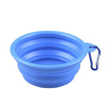 Portable Traveling Pet Bowl Foldable Collapsible Silicone Cat  Food Water Feeding Outdoor Travel Bowl With Carabiner Feeders