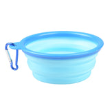 Portable Traveling Pet Bowl Foldable Collapsible Silicone Cat  Food Water Feeding Outdoor Travel Bowl With Carabiner Feeders