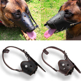 Pet Dog Muzzle PU Leather  Breathable Mask Anti Bark