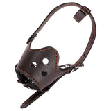 Pet Dog Muzzle PU Leather  Breathable Mask Anti Bark