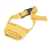 Black Pet Dog Mouth Cover Muzzle Metal Wire Basket Leather Anti